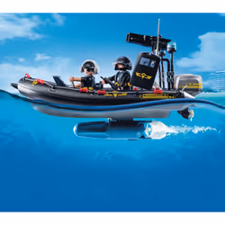 Playmobil City Action Bateau Pneumatique Et Policiers D'Élite