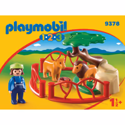 Playmobil 1.2.3 Lions Avec Enclos