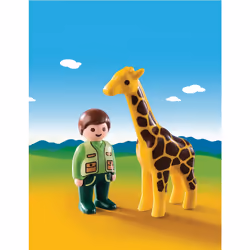 Playmobil 1.2.3 Soigneur Avec Girafe, 1,5 an(s), Multicolore, Plastique