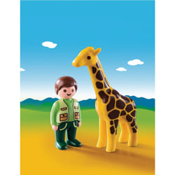 Playmobil 1.2.3 Soigneur Avec Girafe