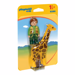 Playmobil 1.2.3 Soigneur Avec Girafe