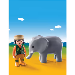 Playmobil 1.2.3 Soigneuse Avec Éléphanteau, 1,5 an(s), Multicolore, Plastique