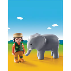 Playmobil 1.2.3 Soigneuse Avec Éléphanteau