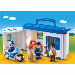 Playmobil 1.2.3 Commissariat De Police Transportable