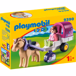 Playmobil 1.2.3 Carriole avec cheval, Jeu de construction, 1,5 an(s), Multicolore