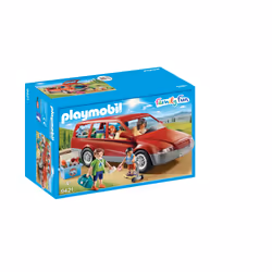 Playmobil FamilyFun Famille avec voiture, Voiture et course, 4 an(s), Multicolore, Plastique