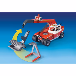 Playmobil Pompier Avec Véhicule Et Bras Téléscopiq