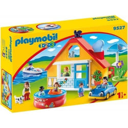 PLAYMOBIL 9527 - Maison de vacances - 7 personnages 3 animaux bateau et voiture inclus