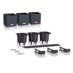 LECHUZA Green Wall Home Kit Intérieure Kit de plantation en pot Mural Polypropylène (PP), Ardoise Noir - Vue supplémentaire 2