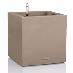 LECHUZA Canto Stone 40 low, Jardinière, Autonome, Polypropylène (PP), Beige, Sable, Cube, Intérieur &amp; extérieur