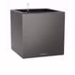 LECHUZA Pot de fleurs - Canto Premium Cube 40 - 40 x 40 x 40 cm - Kit complet - Anthracite métallique