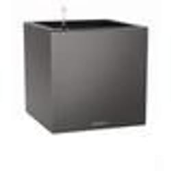LECHUZA Pot de fleurs - Canto Premium Cube 40 - 40 x 40 x 40 cm - Kit complet - Anthracite métallique