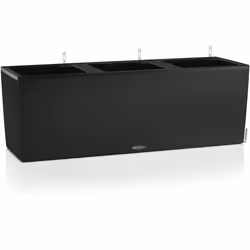Jardinière LECHUZA Trio Stone 30 - kit complet noir graphite - auto-arrosage - 100 x 325 x 345 cm