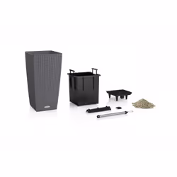 LECHUZA CUBICO Cottage 30 All-in-One Set Kit de plantation en pot Autonome Polypropylène (PP) Blanc