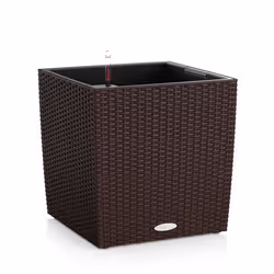 LECHUZA CUBE Cottage 50 All-in-One Set, Kit de plantation en pot, Autonome, Polypropylène (PP), Marron, Intérieur &amp; extér ...