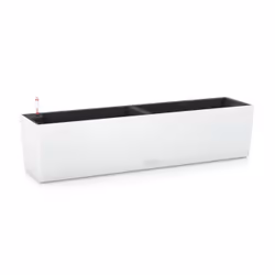 LECHUZA Balconera Color 80, Jardinière, Support, Polypropylène (PP), Blanc, Rectangle, Intérieur &amp; extérieur