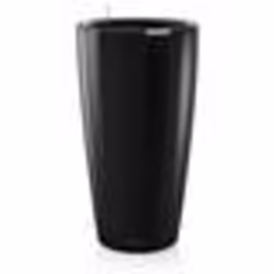 Pot de fleur - LEC - Rondo Premium 40 - Noir brillant - Avec réserve deau - Diamètre 40 cm