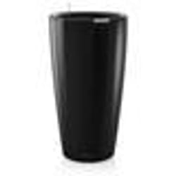 Pot de fleur - LEC - Rondo Premium 40 - Noir brillant - Avec réserve deau - Diamètre 40 cm