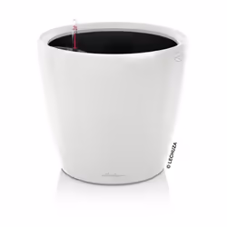 LECHUZA Jardinière de table CLASSICO LS 21 ALL-IN-ONE blanc brillant