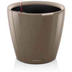 Pot de fleur LECHUZA Classico Premium LS 50 - kit complet taupe brillant