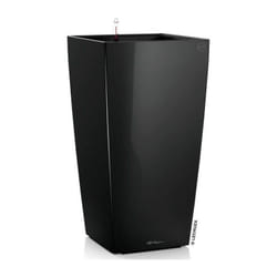 Lechuza - Pot de fleur Cubico Premium 50 - kit complet, noir brillant