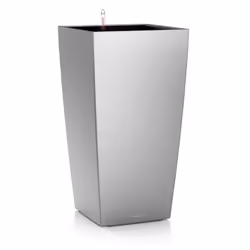 LECHUZA CUBICO 40 All-in-One Set, Kit de plantation en pot, Autonome, Polypropylène (PP), Métallique, Argent, Intérieure, Noi ...