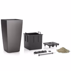 LECHUZA Cubico 22 Intérieure Table de jardinage Autonome Polypropylène (PP) Argent