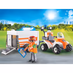 Playmobil City Life Quad Et Remorque De Secours, Action/Aventure, 4 an(s), AAA, Multicolore, Plastique