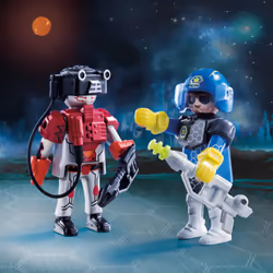 Playmobil Figures Policier De L'Espace Et Robot, 4 an(s), Multicolore, Plastique