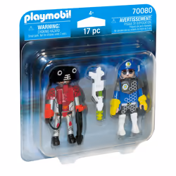 Playmobil Figures Policier De L'Espace Et Robot