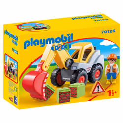 Playmobil 1.2.3 Pelleteuse, Action/Aventure, 1,5 an(s), Multicolore, Plastique