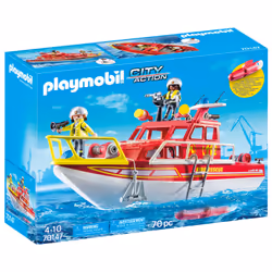Playmobil City Action Bateau de sauvetage et pompiers, Action/Aventure, 4 an(s), AA, Multicolore, Plastique