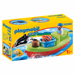 Playmobil 1.2.3 Bateau et pêcheur, Action/Aventure, 1,5 an(s), Multicolore, Plastique