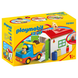 Playmobil 1.2.3 Ouvrier avec camion et garage