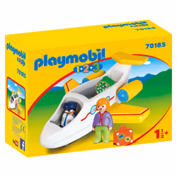 Playmobil 1.2.3 Avion avec pilote et vacancière, Aéroport et avion, 1,5 an(s), Multicolore, Plastique