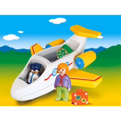 Playmobil 1.2.3 Avion avec pilote et vacancière