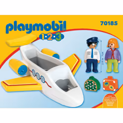 Playmobil 1.2.3 Avion avec pilote et vacancière