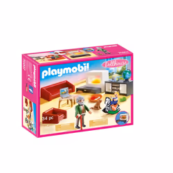 Playmobil Dollhouse Salon avec cheminée, Action/Aventure, 4 an(s), AAA, Multicolore, Plastique