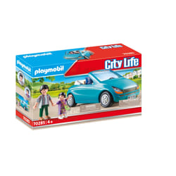Playmobil City Life Papa avec enfant et voiture cabriolet