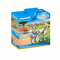 Playmobil FamilyFun Couple de zèbres avec bébé, 4 an(s), Multicolore, Plastique
