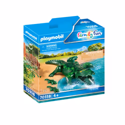 Playmobil FamilyFun Alligator avec ses petits, 4 an(s), Multicolore, Plastique