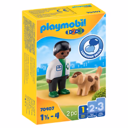 Playmobil Vétérinaire avec chien, 1,5 an(s), Multicolore, Plastique
