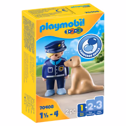 Playmobil Policier avec chien, 1,5 an(s), Multicolore, Plastique