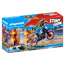 Playmobil Stuntshow Pilote moto et mur de feu, 4 an(s), Plastique, Multicolore