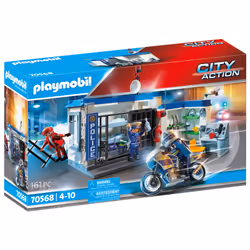 Playmobil City Action Police Poste de police et cambrioleur, Kit de figurines jouets, 4 an(s), Plastique, 161 pièce(s), 1,22  ...