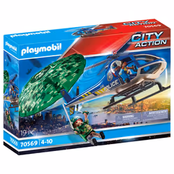 Playmobil City Action Hélicoptère de police et parachutiste, Kit de figurines jouets, 4 an(s), Plastique, 19 pièce(s), 551,68 ...