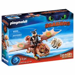 Playmobil Dragons Dragon Racing: Varek et Bouledogre, Kit de figurines jouets, 4 an(s), Plastique, 14 pièce(s), 509,65 g