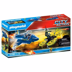 Playmobil City Action 70780, Action/Aventure, Police Jet with Drone, 5 an(s), Multicolore