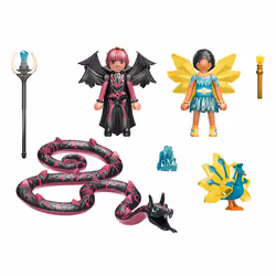 Playmobil Crystal Fairy et Bat Fairy avec animaux, Action/Aventure, 7 an(s), Multicolore