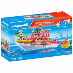 Playmobil Bateau de sauvetage et pompiers, Jeu de pistes d'eau, 3 an(s), AA, Multicolore, Plastique